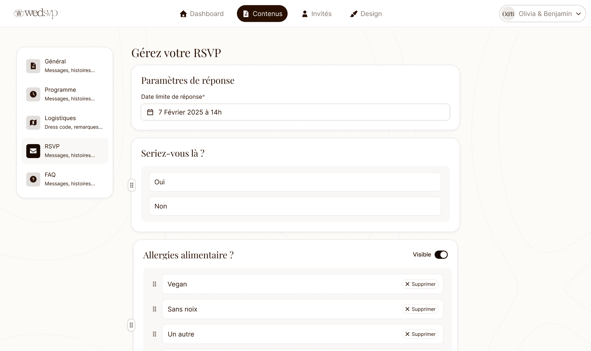 Gestion des invités