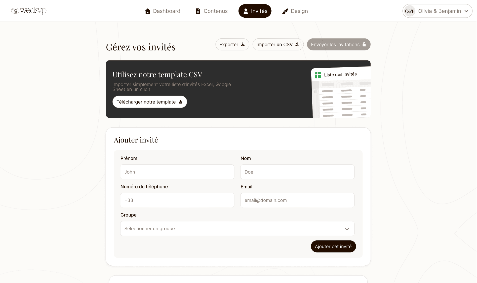 Suivi des RSVP